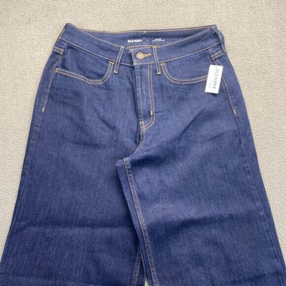 Old Navy Wow Loose High Rise Jeans Womens Size 4 Long Blue Dark Wash Stretch NEW - Picture 11 of 11